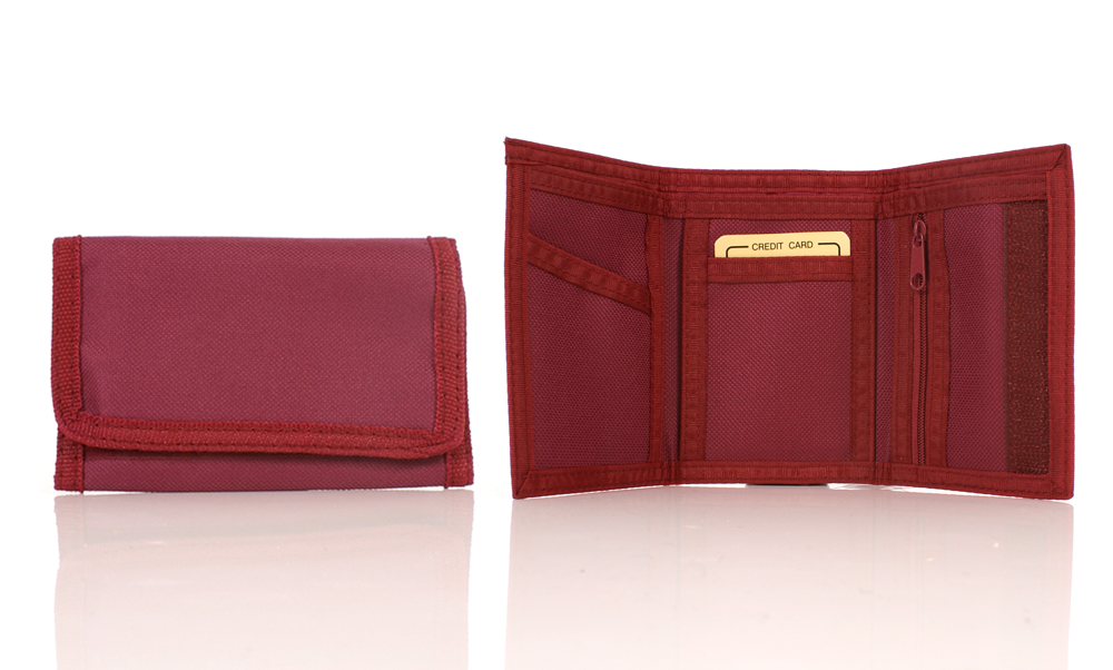 (image for) 8008 RED Trifold Canvas Wallet